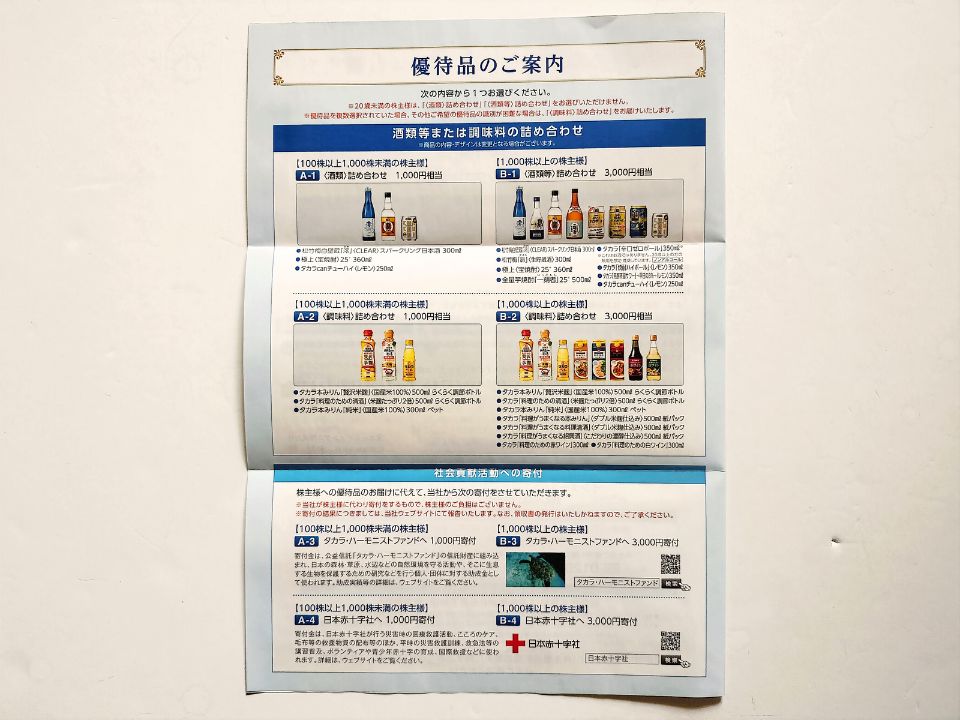 宝ホールディングス,株主優待