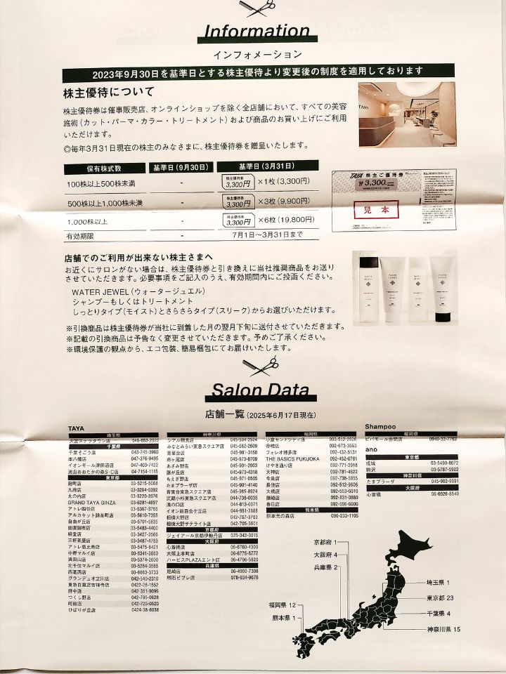 田谷,株主優待