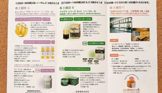 テーオーシーの株主優待到着