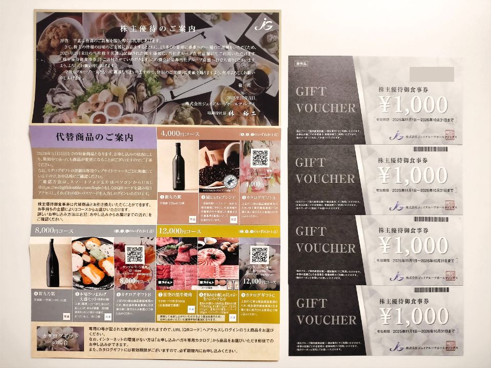 ジェイグループ,株主優待